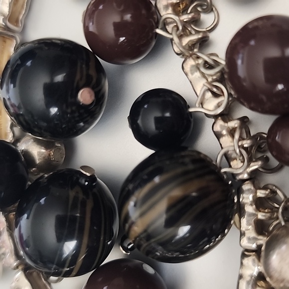 Bangle BOBBLE beaded Bracelet SILVER CONNECT streach BEADS - Picture 6 of 6